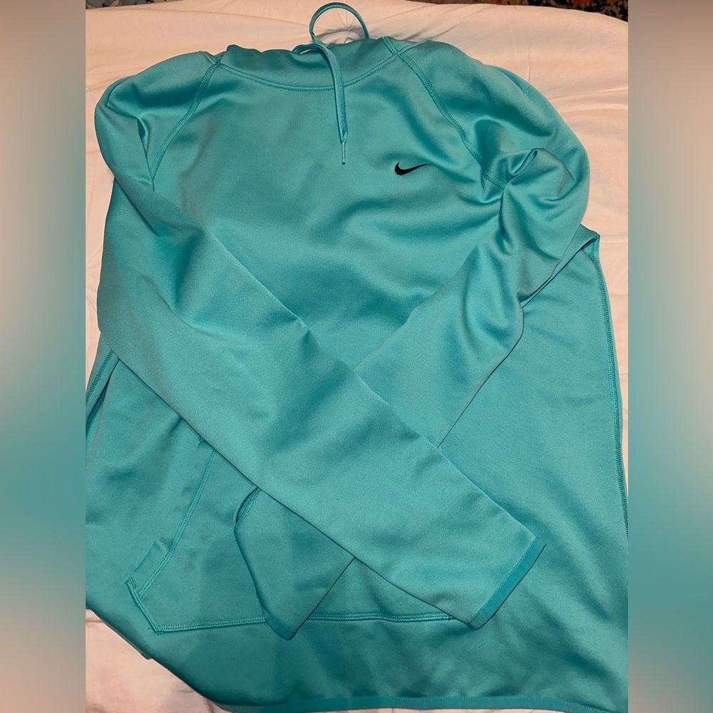 blue nike cowl neck hoodie